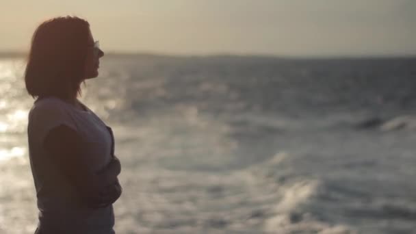 Girl near the sea. Sozopol. Bulgaria — Stock Video