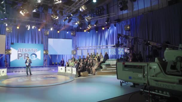 Opname Tv shows in een Tv studio — Stockvideo