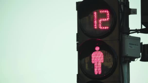 白天路上的红绿灯。 8.特写。 Kyiv 。 乌克兰 — 图库视频影像