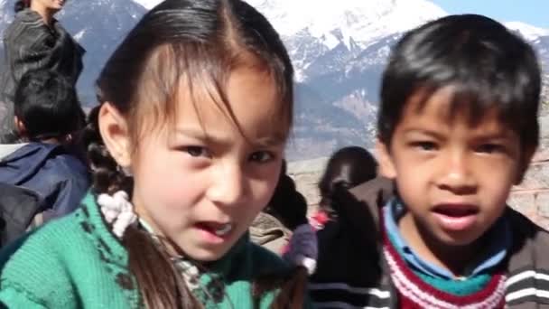 Indian children. Close-up. India. — 비디오