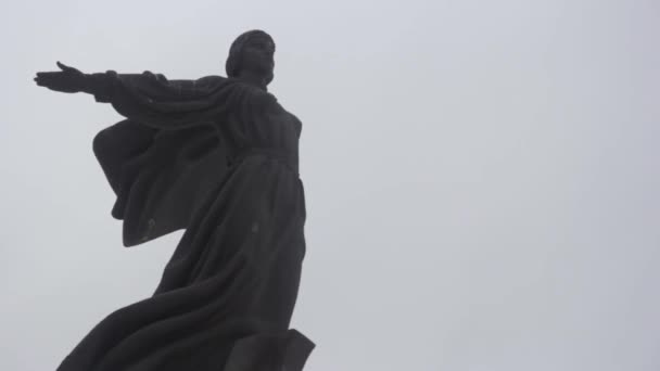 Denkmal für die Gründer des Kyiv. Winter. Ukraine — Stockvideo