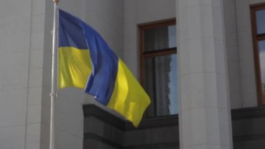 Parliament of Ukraine. Kyiv. Ukrainian flag