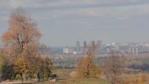 Dnipro Fluss. kyiv. Ukrainisch. Herbst — Stockvideo