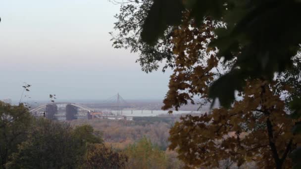 Dnipro River. Kyiv. Ukraine. Autumn — Stock Video