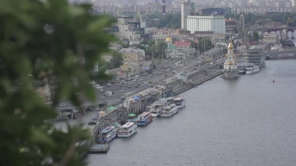 Rivière Dnipro. Kiev. Ukraine — Video