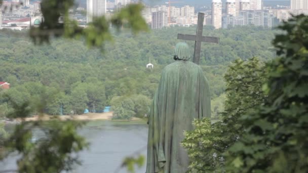 Volodymyr il Grande monumento. Kiev. Ucraina. Estate — Video Stock