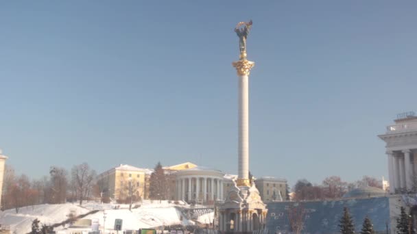 Praça da Independência. Maidan. Kiev. Ucrânia. Inverno — Vídeo de Stock