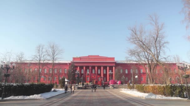 Національний університет. Київ. Україна. Зима — стокове відео