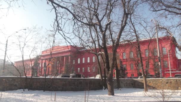 Εθνικό Πανεπιστήμιο. Κίεβο. Ουκρανία. Χειμώνας — Αρχείο Βίντεο