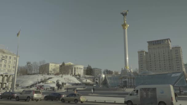 Piazza dell'Indipendenza. Maidan. Kiev. Ucraina. Inverno — Video Stock