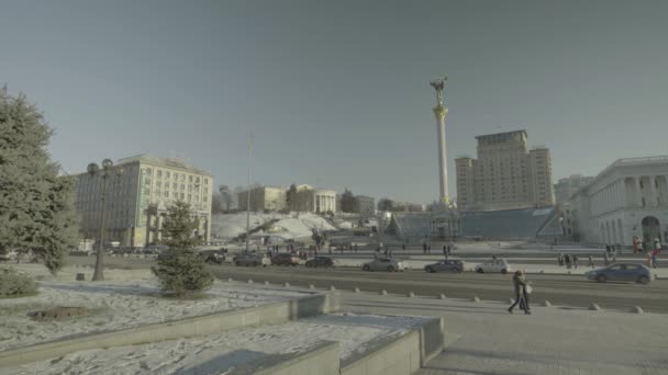 Náměstí nezávislosti. Maidane. Kyjev. Ukrajina. Winter — Stock video