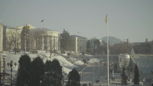 독립 광장. 마이 단. Kyiv. 우크라이나. 겨울 — 비디오