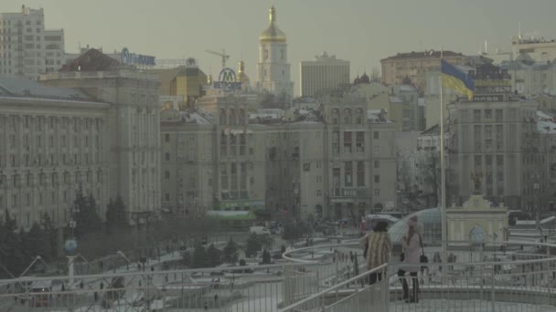 Plac Niepodległości. Maidan. Kijów. Ukraina. Zima — Wideo stockowe