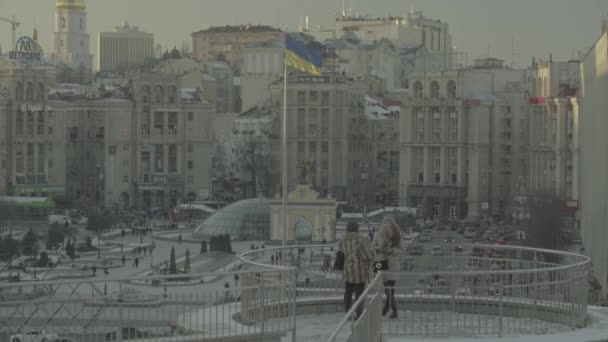 Plac Niepodległości. Maidan. Kijów. Ukraina. Zima — Wideo stockowe