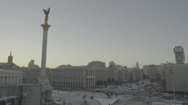 Plac Niepodległości. Maidan. Kijów. Ukraina. Zima — Wideo stockowe