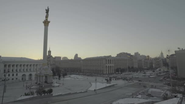 Plac Niepodległości. Maidan. Kijów. Ukraina. Zima — Wideo stockowe