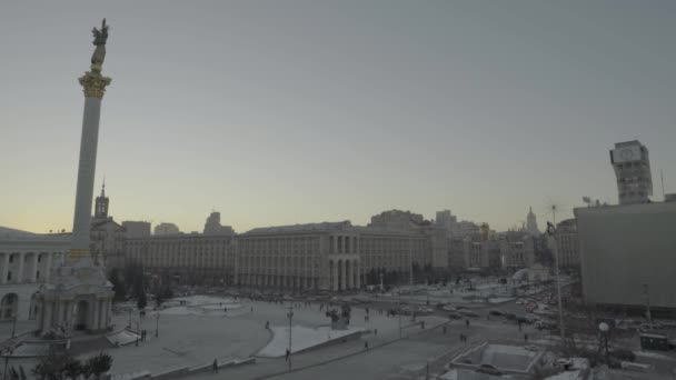 Plac Niepodległości. Maidan. Kijów. Ukraina. Zima — Wideo stockowe