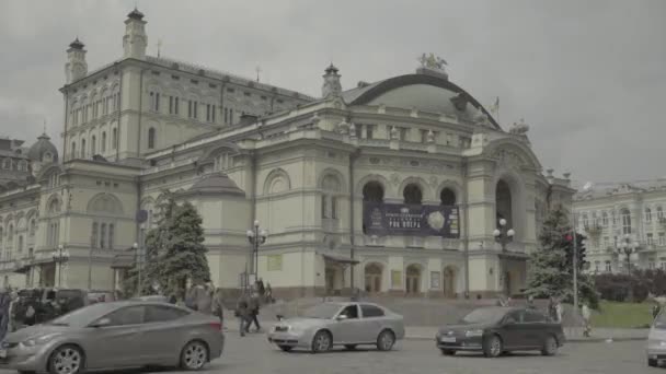 Národní opera Ukrajiny. Kyjev. Časová prodleva — Stock video