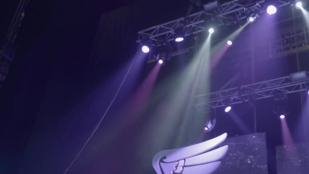 Stage with lights. Stage lighting. Concert light. — Stock Video
