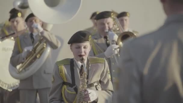 Soldiers musicians musician play music in a military band — 비디오