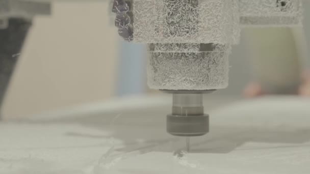 Het werk van de freesmachine. Een close-up. Technologie. — Stockvideo