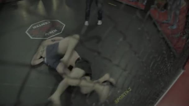 Luta no octógono MMA. Kiev. Ucrânia — Vídeo de Stock