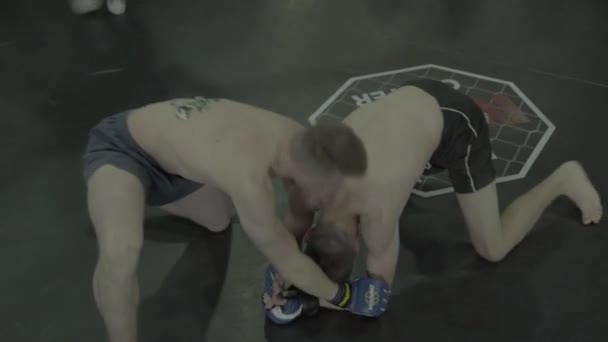 Battez-vous dans l'octogone MMA. Kiev. Ukraine — Video