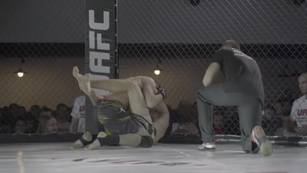 Luta no octógono MMA. Kiev. Ucrânia — Vídeo de Stock