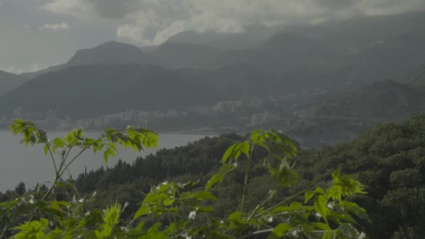 Montañas y el mar. Paisaje costero. Montenegro — Vídeos de Stock