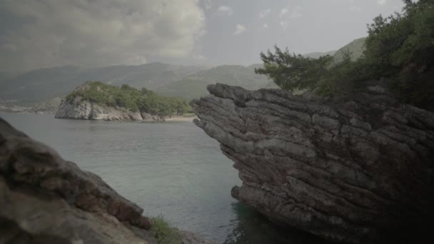 Montanhas e mar. Paisagem costeira. Montenegro — Vídeo de Stock