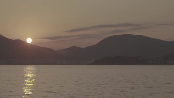 Rocky seashore. Montenegro. Sveti Stefan. Time lapse — 비디오