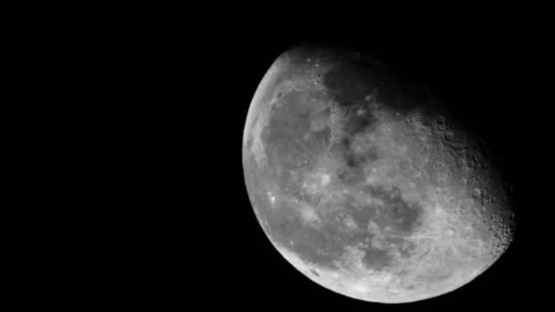 Primer plano de la Luna. Planeta satélite . — Vídeos de Stock