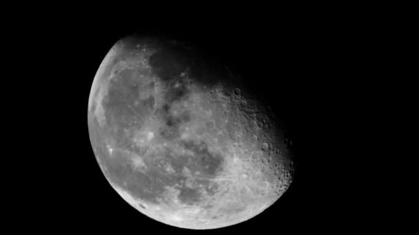 Primer plano de la Luna. Planeta satélite . — Vídeos de Stock