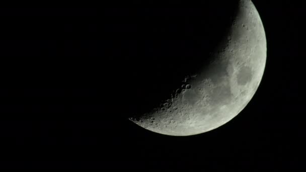 Moon 4k Uhd närbild. Planet satellit. — Stockvideo