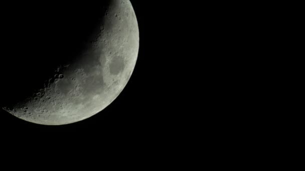 Moon 4k Uhd närbild. Planet satellit. — Stockvideo