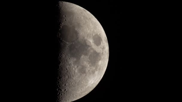 Moon 4K UHD close-up. Planet satellite. — Stok video