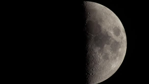 Луна 4К UHD крупным планом. Планета . — стоковое видео