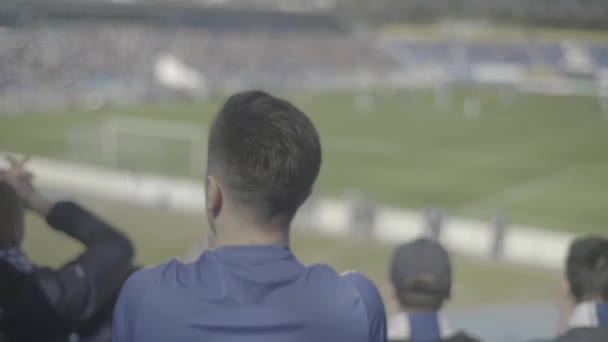 Ventilateurs dans le stade pendant le match. Olimpiyskiy. Kiev. Ukraine. — Video