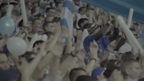 Ventilateurs dans le stade pendant le match. Olimpiyskiy. Kiev. Ukraine. — Video