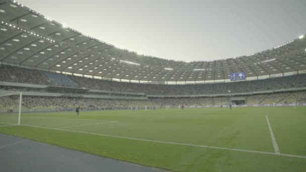 Futebol jogo de futebol no estádio. Olimpiyskiy. Kiev. Ucrânia . — Vídeo de Stock