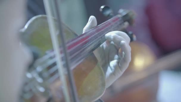 Close-up van het vioolspelen. — Stockvideo