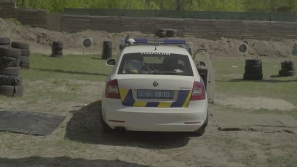 Formación de agentes de policía. En cámara lenta. Kiev. Ucrania . — Vídeos de Stock