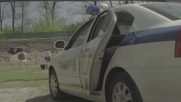 Εκπαίδευση αξιωματικών της αστυνομίας. Αργή κίνηση. Κίεβο. Ουκρανία. — Αρχείο Βίντεο
