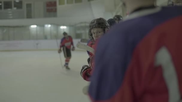 Partita di hockey nell'arena di ghiaccio. Kiev. Ucraina. — Video Stock