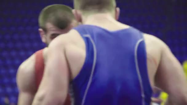 Wrestlers during the wrestling competition. Kyiv. Ukraine — ストック動画