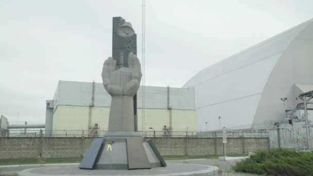 Чорнобильська зона відчуження. Прип'ять. Ядерна електростанція Чорнобиля — стокове відео