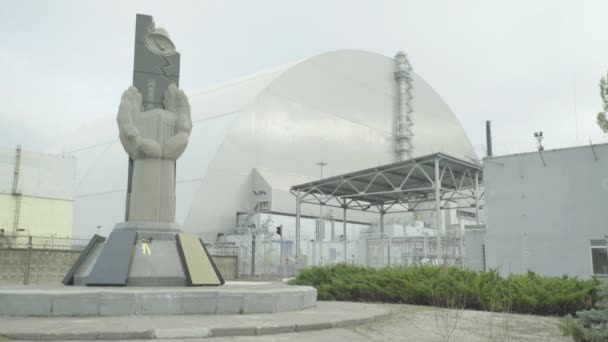 Uitsluitingszone Tsjernobyl. Pripyat. Kerncentrale van Tsjernobyl nu — Stockvideo