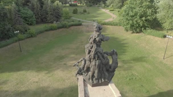 Babi Jar. Luftaufnahme - Der Ort des Massenmordes an den Juden während des Zweiten Weltkriegs. Holocaust. Kiew, Ukraine. — Stockvideo