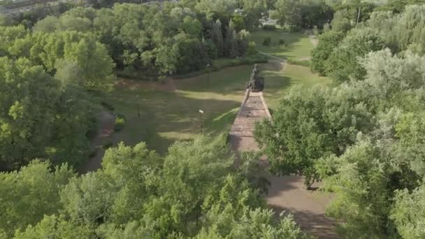 Babi Yar. Aérea - El lugar del asesinato masivo de judíos durante la Segunda Guerra Mundial. Holocausto. Kiev, Ucrania . — Vídeos de Stock