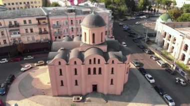 Tithes Kilisesi. Havadan. Kyiv.Ukrayna